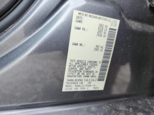 Продажа на аукционе авто 2019 Nissan Altima, vin: 1N4BL4EV9KC163362, номер лота: 63865626