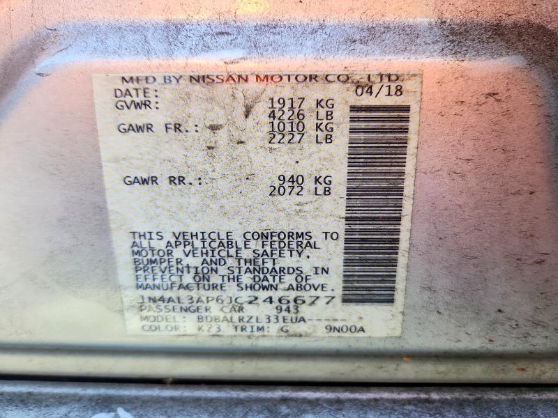 Aukcja sprzedaży 2018 Nissan Altima, vin: 1N4AL3AP6JC246677, numer aukcji: 66756926