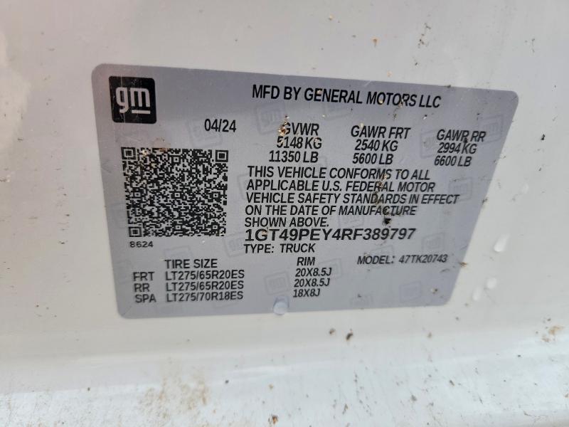 Продаж на аукціоні авто 2024 Gmc Sierra, vin: 1GT49PEY4RF389797, номер лоту: 64115046