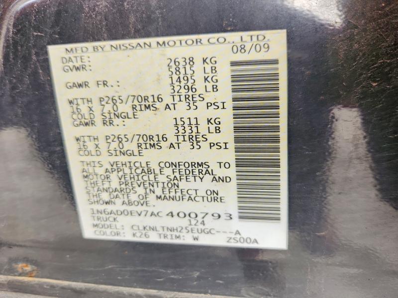 2010 Nissan Frontier მანქანა იყიდება აუქციონზე, vin: 1N6AD0EV7AC400793, აუქციონის ნომერი: 66411116