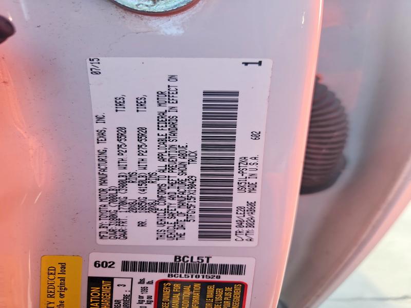 Aukcja sprzedaży 2015 Toyota Tundra, vin: 5TFGY5F15FX190429, numer aukcji: 65883076
