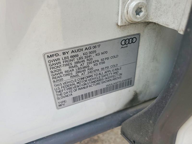 63829296 :رقم المزاد ، WA1LAAF70JD001917 vin ، 2018 Audi Q7 مزاد بيع