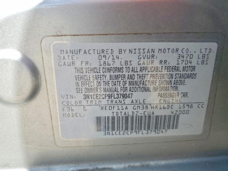 Aukcja sprzedaży 2015 Nissan Versa Note, vin: 3N1CE2CP9FL379047, numer aukcji: 66535676