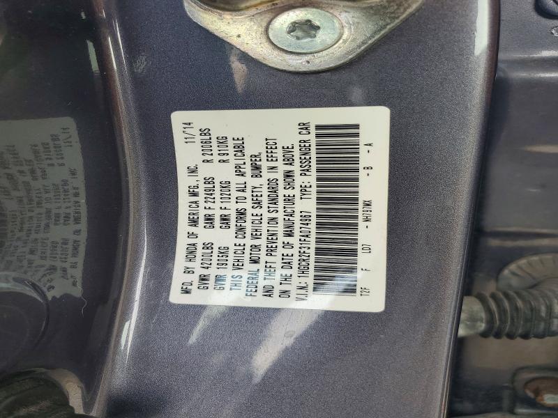Aukcja sprzedaży 2015 Honda Accord, vin: 1HGCR2F31FA074967, numer aukcji: 66906736