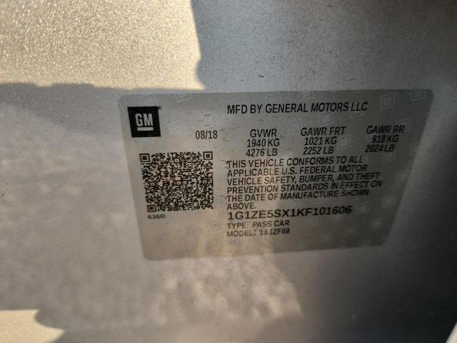 64394636 :رقم المزاد ، 1G1ZE5SX1KF101606 vin ، 2019 Chevrolet Malibu مزاد بيع