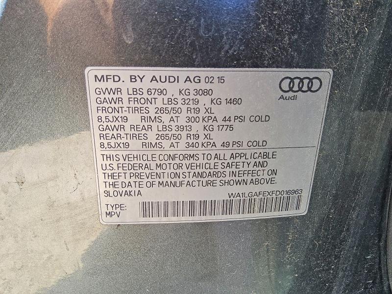 Aukcja sprzedaży 2015 Audi Q7, vin: WA1LGAFEXFD016963, numer aukcji: 64349156