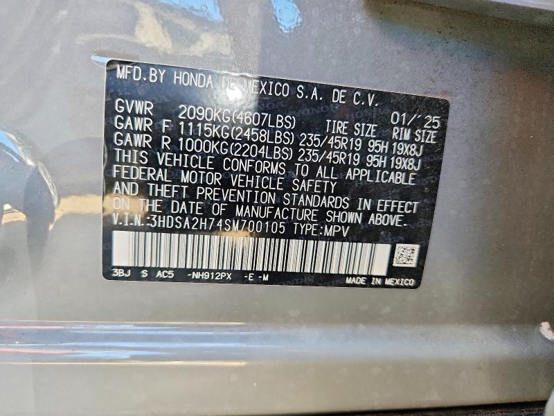 65960676 :رقم المزاد ، 3HDSA2H74SM700105 vin ، 2025 Acura Adx مزاد بيع
