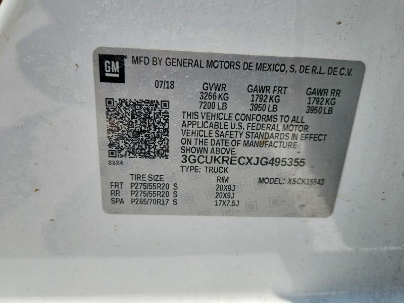 Продажа на аукционе авто 2018 Chevrolet Silverado, vin: 3GCUKRECXJG495355, номер лота: 63592716