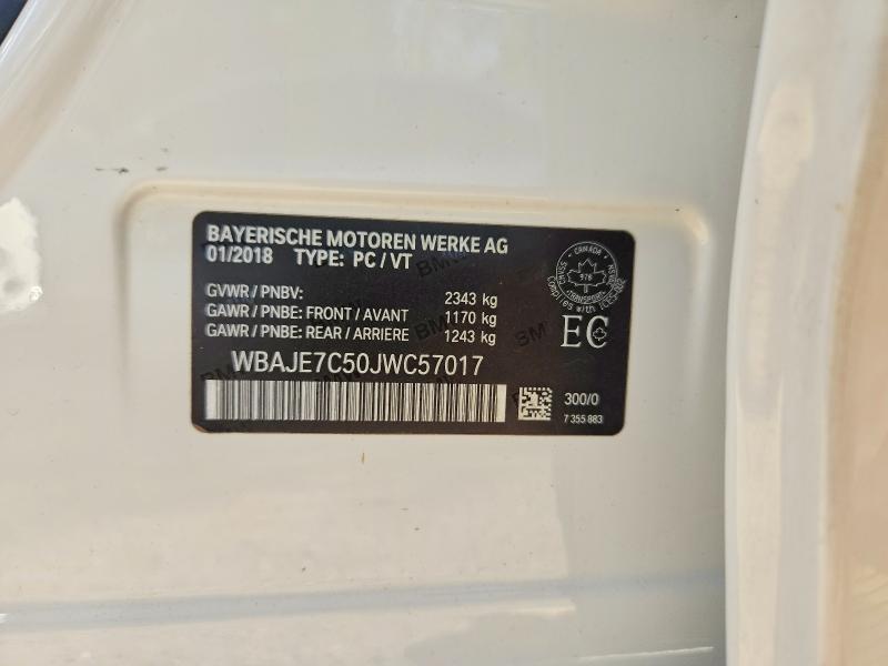 64506936 :رقم المزاد ، WBAJE7C50JWC57017 vin ، 2018 Bmw 540 مزاد بيع
