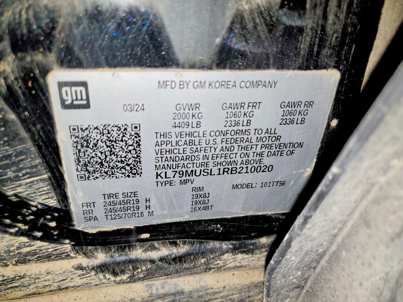 2024 Chevrolet Trailblazer მანქანა იყიდება აუქციონზე, vin: KL79MUSL1RB210020, აუქციონის ნომერი: 65637516