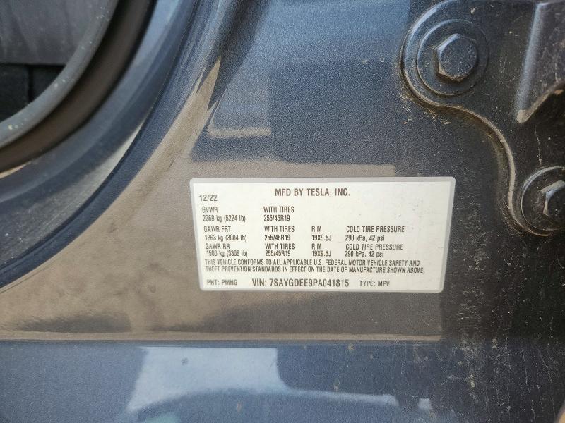Aukcja sprzedaży 2023 Tesla Model Y, vin: 7SAYGDEE9PA041815, numer aukcji: 65895786