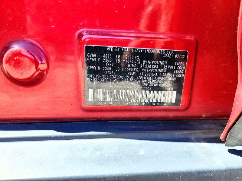2013 Subaru Outback მანქანა იყიდება აუქციონზე, vin: 4S4BRDLC2D2212108, აუქციონის ნომერი: 65874486