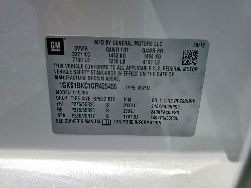 Продаж на аукціоні авто 2016 Gmc Yukon, vin: 1GKS1BKC1GR425455, номер лоту: 67092506