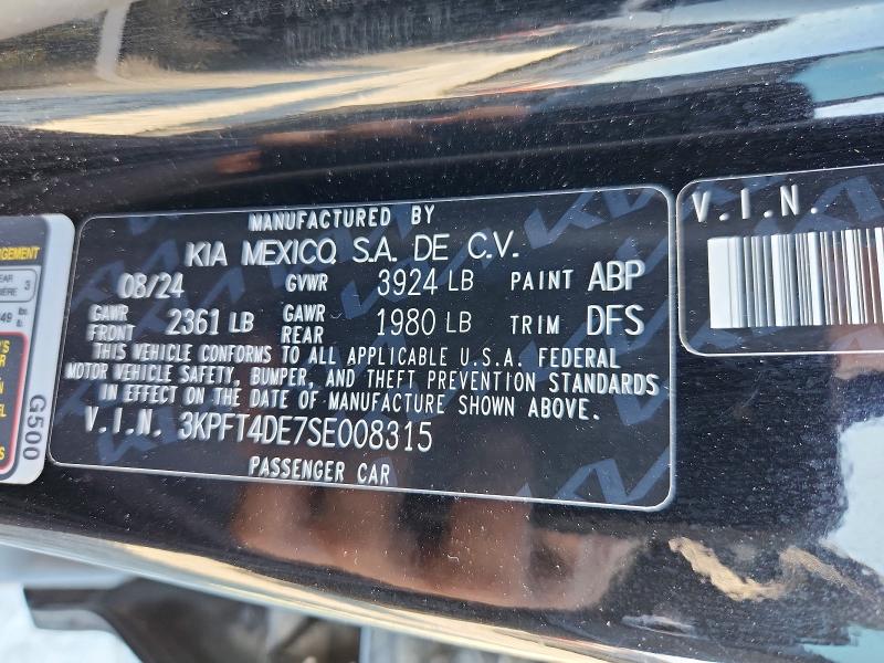 Aukcja sprzedaży 2025 Kia K4, vin: 3KPFT4DE7SE008315, numer aukcji: 64884116