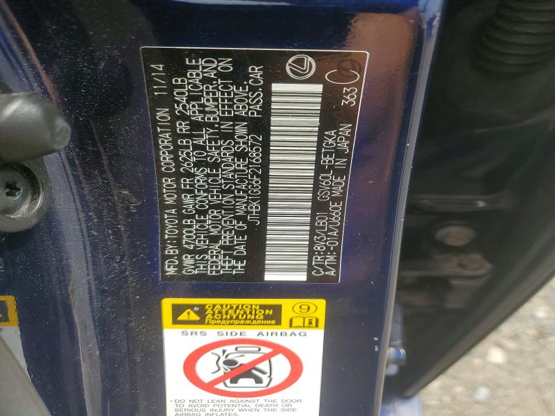 63946536 :رقم المزاد ، JTHBK1GG6F2168572 vin ، 2015 Lexus Es مزاد بيع