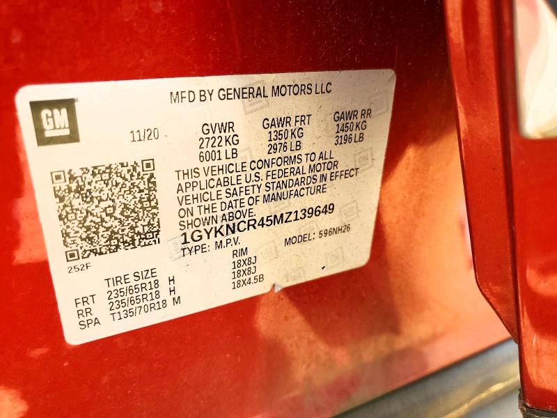 Aukcja sprzedaży 2021 Cadillac Xt5, vin: 1GYKNCR45MZ139649, numer aukcji: 64293796