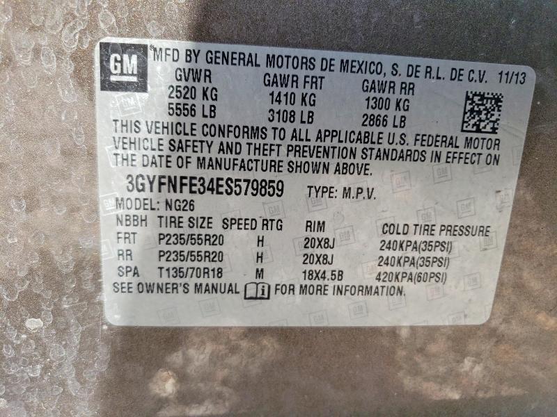 Aukcja sprzedaży 2014 Cadillac Srx, vin: 3GYFNFE34ES579859, numer aukcji: 63664456