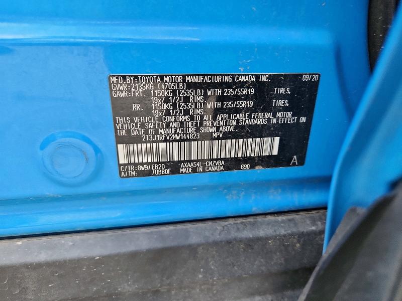 2021 Toyota Rav4 მანქანა იყიდება აუქციონზე, vin: 2T3J1RFV2MW144823, აუქციონის ნომერი: 66134496