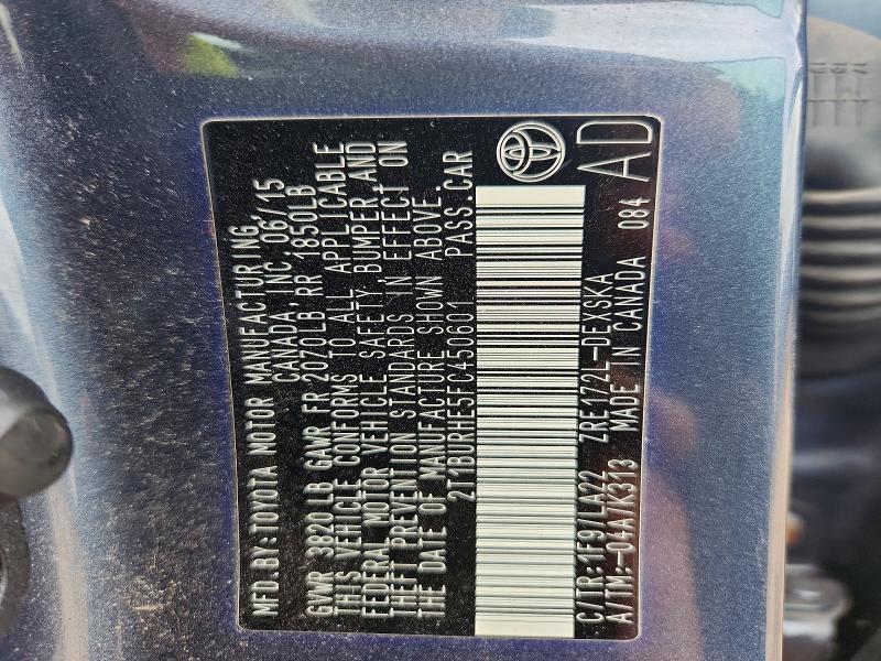 Продажа на аукционе авто 2015 Toyota Corolla, vin: 2T1BURHE5FC450601, номер лота: 67034456
