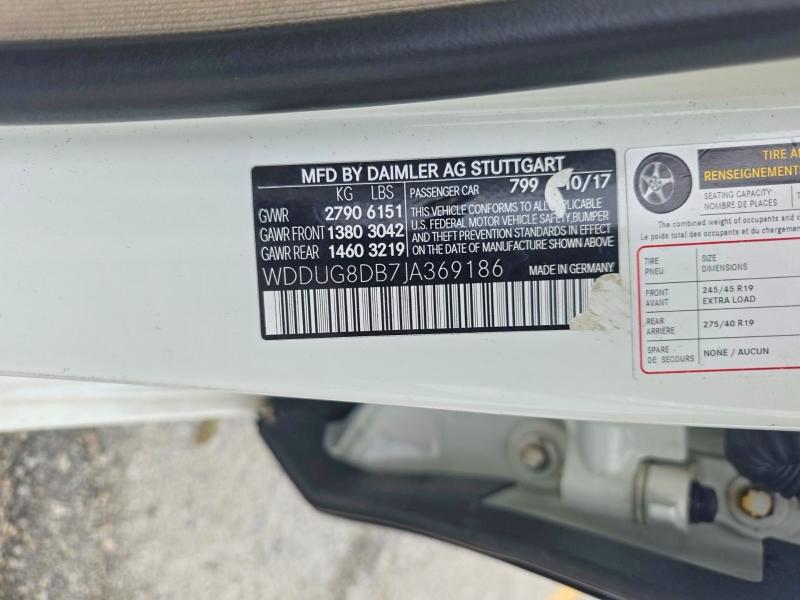 2018 Mercedes-benz S მანქანა იყიდება აუქციონზე, vin: WDDUG8DB7JA369186, აუქციონის ნომერი: 64450156