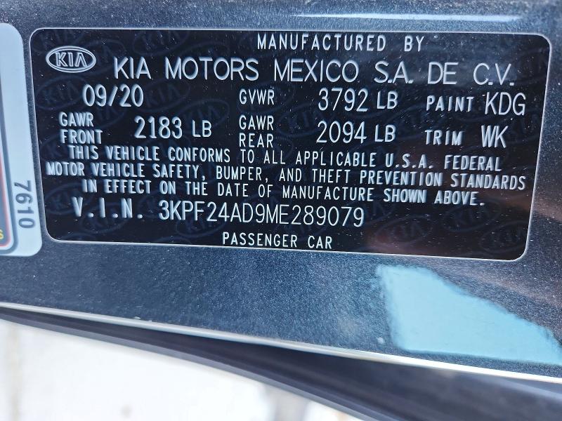 Aukcja sprzedaży 2021 Kia Forte, vin: 3KPF24AD9ME289079, numer aukcji: 66914546