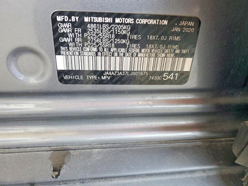 Aukcja sprzedaży 2020 Mitsubishi Outlander, vin: JA4AZ3A37LJ001675, numer aukcji: 65379966