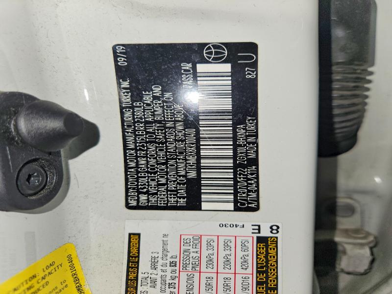 64203036 :رقم المزاد ، NMTKHMBX8KR100400 vin ، 2019 Toyota C-hr مزاد بيع