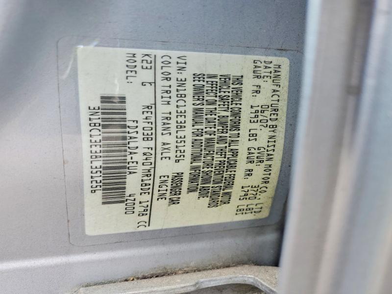 2008 Nissan Versa მანქანა იყიდება აუქციონზე, vin: 3N1BC13E38L351256, აუქციონის ნომერი: 66002496