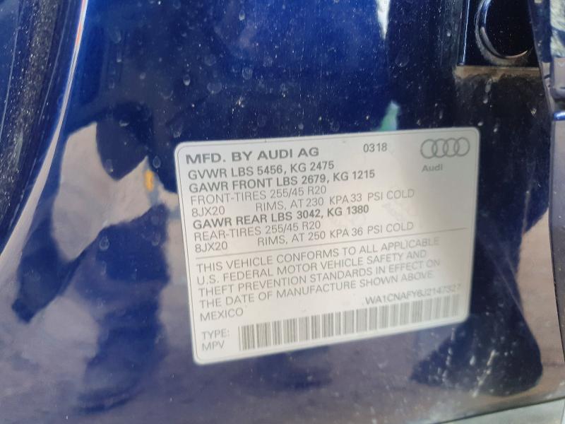 Продаж на аукціоні авто 2018 Audi Q5, vin: WA1CNAFY6J2147327, номер лоту: 65947396