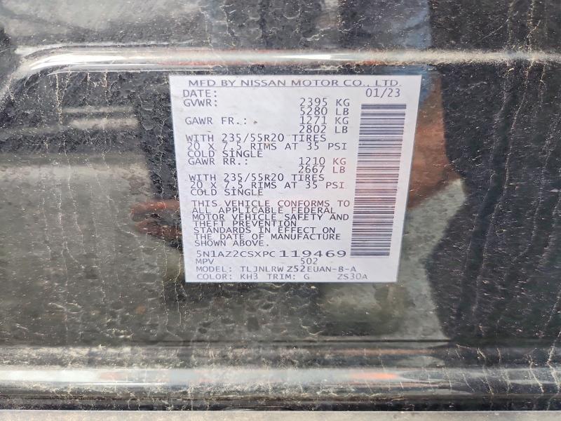 Продаж на аукціоні авто 2023 Nissan Murano, vin: 5N1AZ2CSXPC119469, номер лоту: 65818626