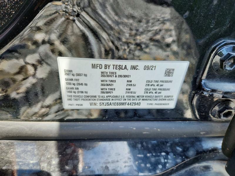 Aukcja sprzedaży 2021 Tesla Model S, vin: 5YJSA1E69MF442940, numer aukcji: 64052986
