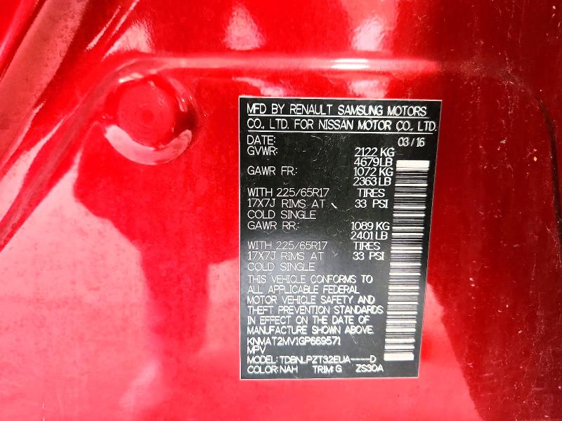 2016 Nissan Rogue მანქანა იყიდება აუქციონზე, vin: KNMAT2MV1GP669571, აუქციონის ნომერი: 64672276