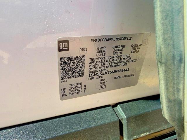 Aukcja sprzedaży 2021 Chevrolet Suburban, vin: 1GNSKEKT5MR466443, numer aukcji: 59407226