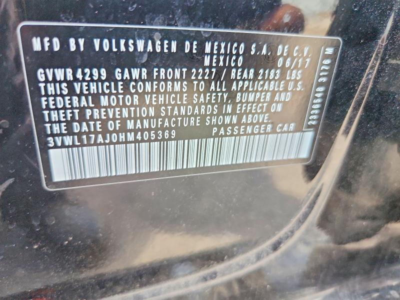 66907336 :رقم المزاد ، 3VWL17AJ0HM405369 vin ، 2017 Volkswagen Jetta مزاد بيع