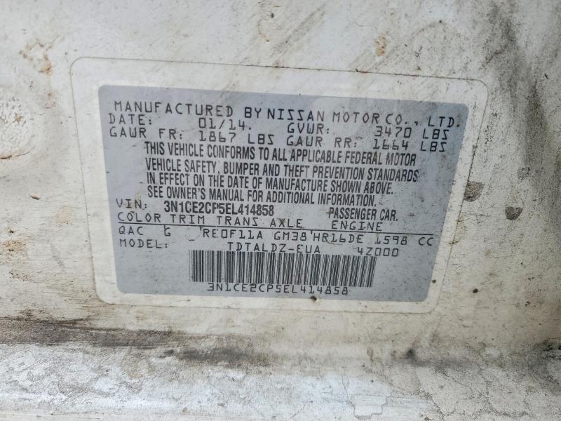Продаж на аукціоні авто 2014 Nissan Versa Note, vin: 3N1CE2CP5EL414858, номер лоту: 65516616