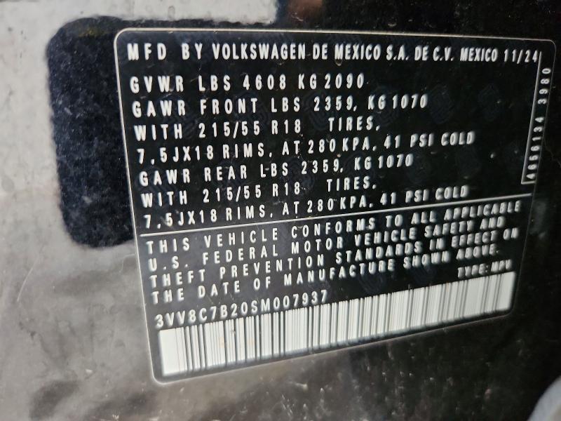Продажа на аукционе авто 2025 Volkswagen Taos, vin: 3VV8C7B20SM007937, номер лота: 64339536