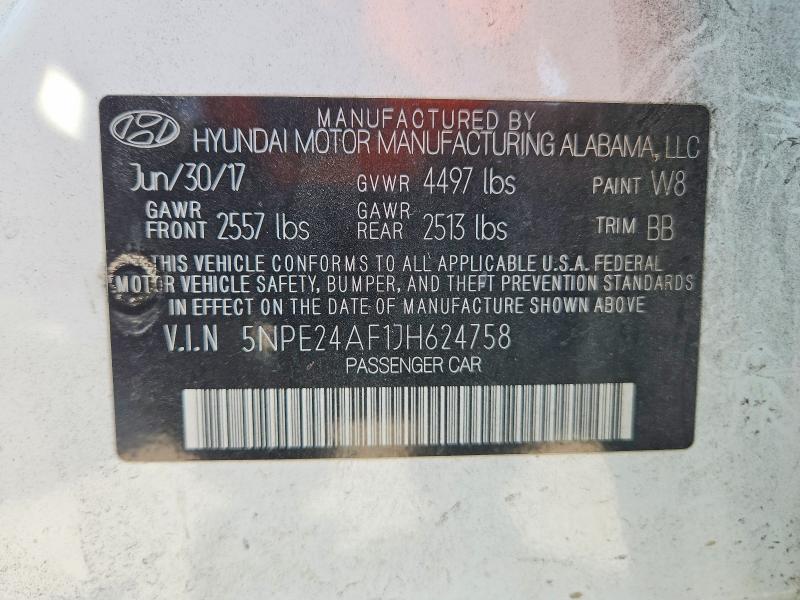 Aukcja sprzedaży 2018 Hyundai Sonata, vin: 5NPE24AF1JH624758, numer aukcji: 64157366