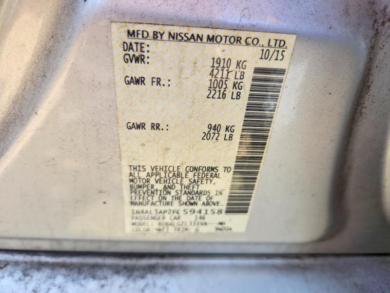 Aukcja sprzedaży 2015 Nissan Altima, vin: 1N4AL3AP2FC594158, numer aukcji: 65731336