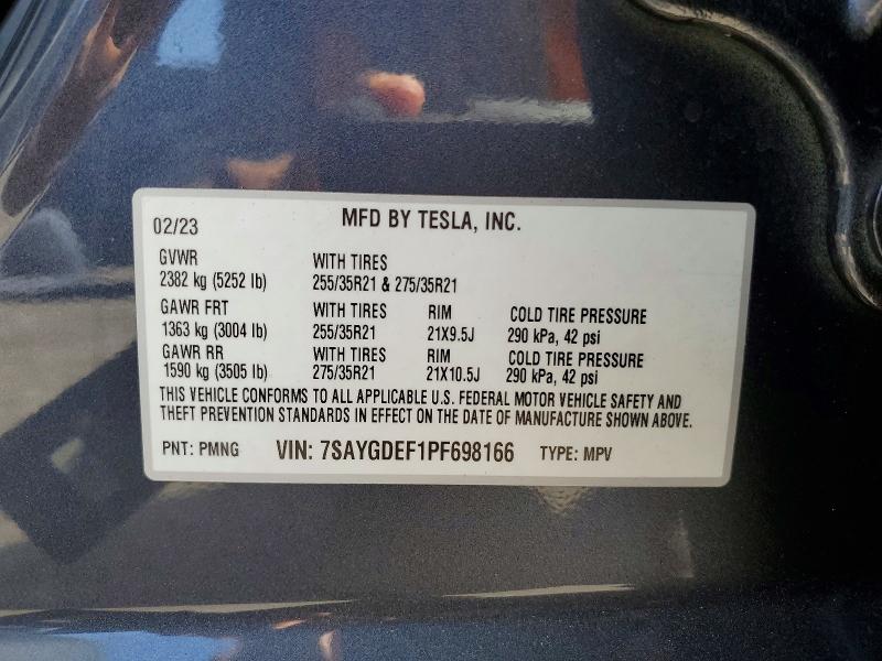 63896076 :رقم المزاد ، 7SAYGDEF1PF698166 vin ، 2020 Tesla Model  Y مزاد بيع