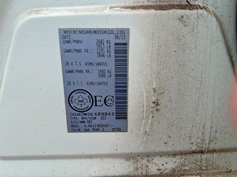 Продаж на аукціоні авто 2013 Nissan Pathfinder, vin: 5N1AR2MM3DC689843, номер лоту: 65639876