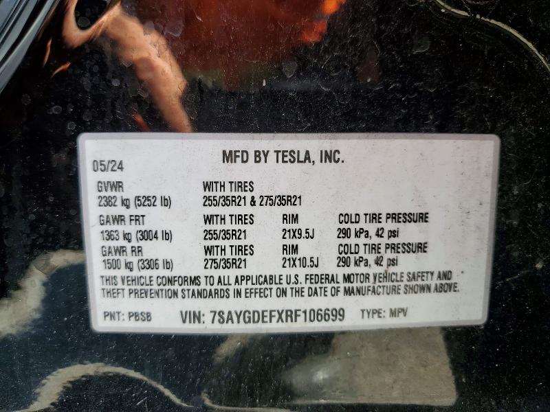 Aukcja sprzedaży 2024 Tesla Model Y, vin: 7SAYGDEFXRF106699, numer aukcji: 66126966