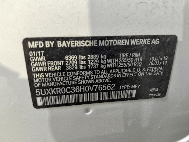 64573826 :رقم المزاد ، 5UXKR0C36H0V76562 vin ، 2017 Bmw X5 مزاد بيع