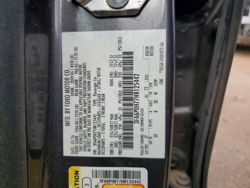 Aukcja sprzedaży 2017 Ford Fusion, vin: 3FA6P0H77HR125442, numer aukcji: 64643926