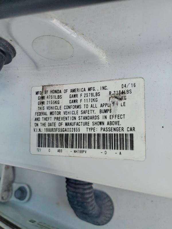 2016 Acura Tlx მანქანა იყიდება აუქციონზე, vin: 19UUB3F55GA002655, აუქციონის ნომერი: 65902786