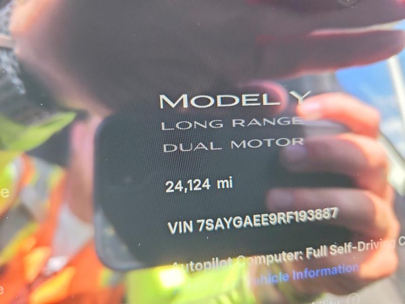 65898396 :رقم المزاد ، 7SAYGAEE9RF193887 vin ، 2024 Tesla Model Y مزاد بيع