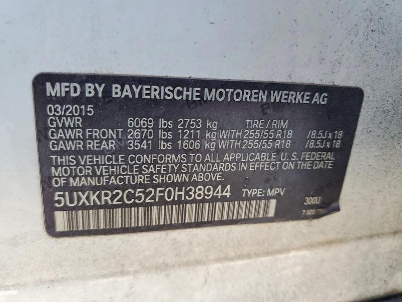 65473646 :رقم المزاد ، 5UXKR2C52F0H38944 vin ، 2015 Bmw X5 مزاد بيع
