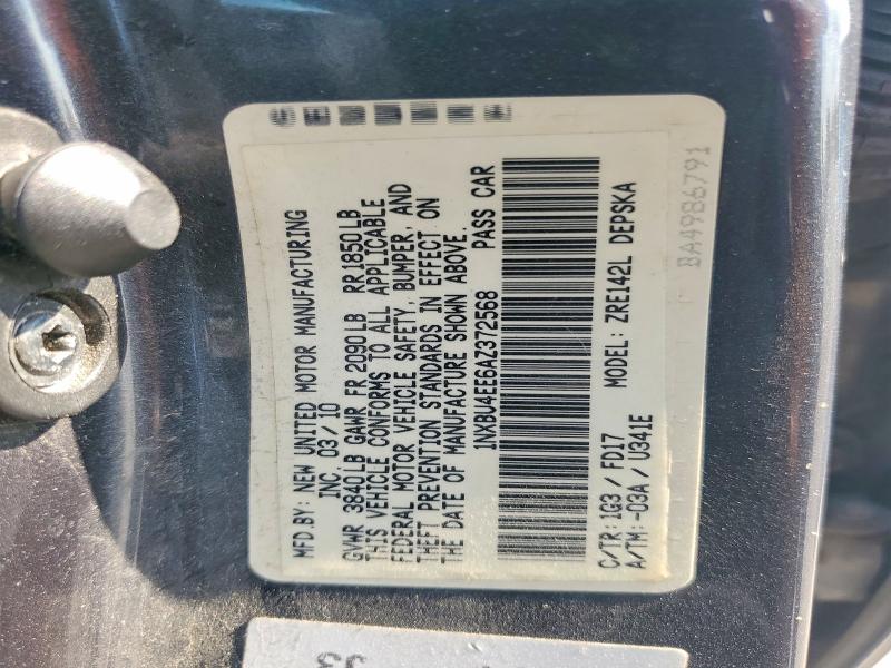 Продажа на аукционе авто 2010 Toyota Corolla, vin: 1NXBU4EE6AZ372568, номер лота: 64254896