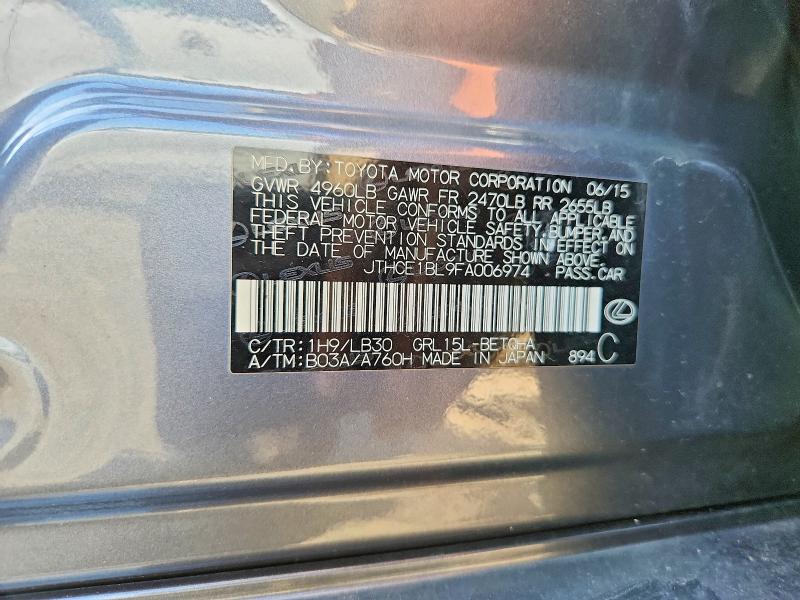Aukcja sprzedaży 2015 Lexus Gs, vin: JTHCE1BL9FA006974, numer aukcji: 64688126
