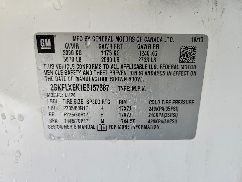 Aukcja sprzedaży 2014 Gmc Terrain, vin: 2GKFLXEK1E6157687, numer aukcji: 64817326