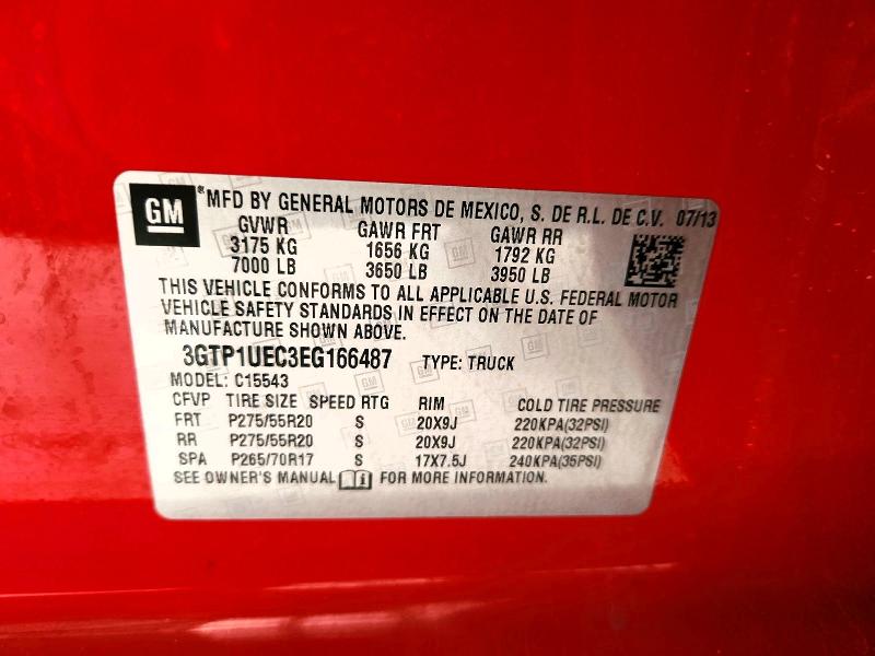Продаж на аукціоні авто 2014 Gmc Sierra, vin: 3GTP1UEC3EG166487, номер лоту: 67128256